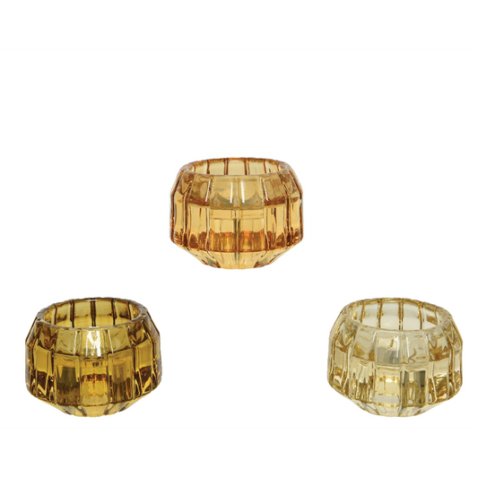 Portavelas de vidrio pulido surtido Alt. 4 cm