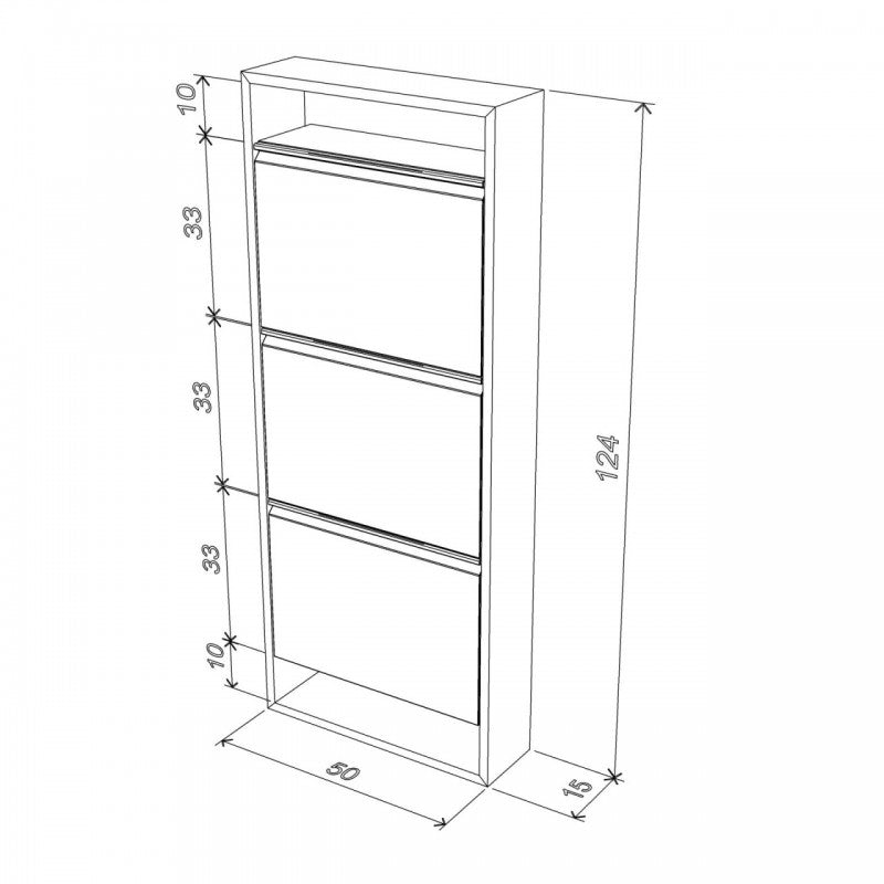 Zapatero slim bambú blanco 50x15x124 cm h