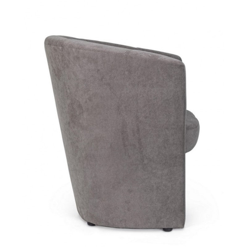 Sillón de madera y tela Gris Oscuro BELICE 64,5x63x h76 cm