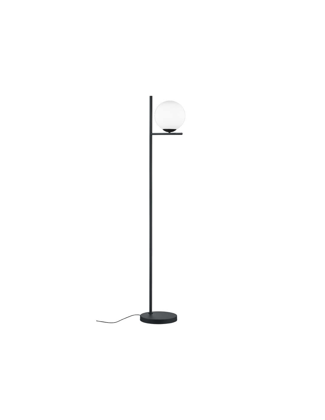 Lámpara de pie moderna negra con esfera de cristal Alt. 150 cm Pure Trio Lighting