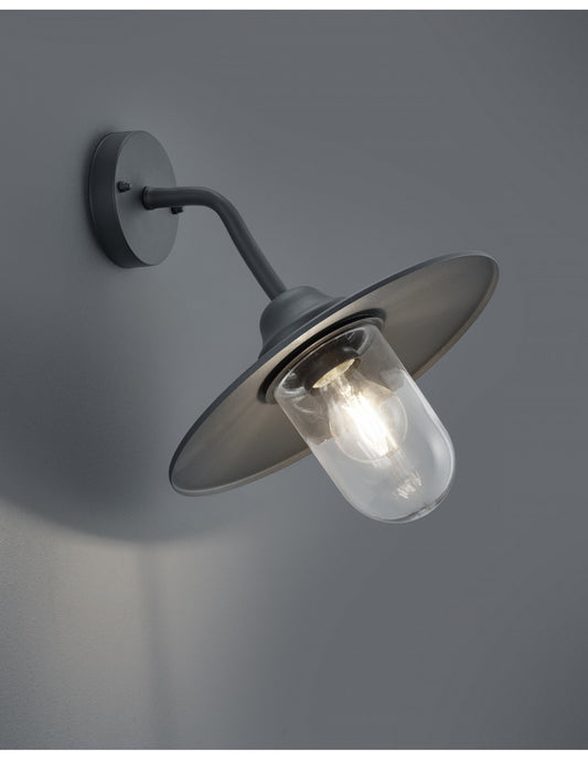 Aplique 1xE27 Brenta Cristal Antracita Difusor IP44 Trio Lighting