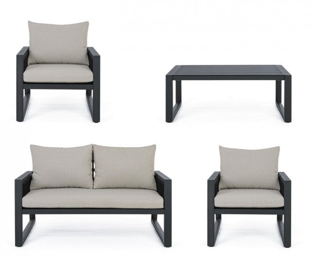 Conjunto de salón de jardín Captiva antracita
