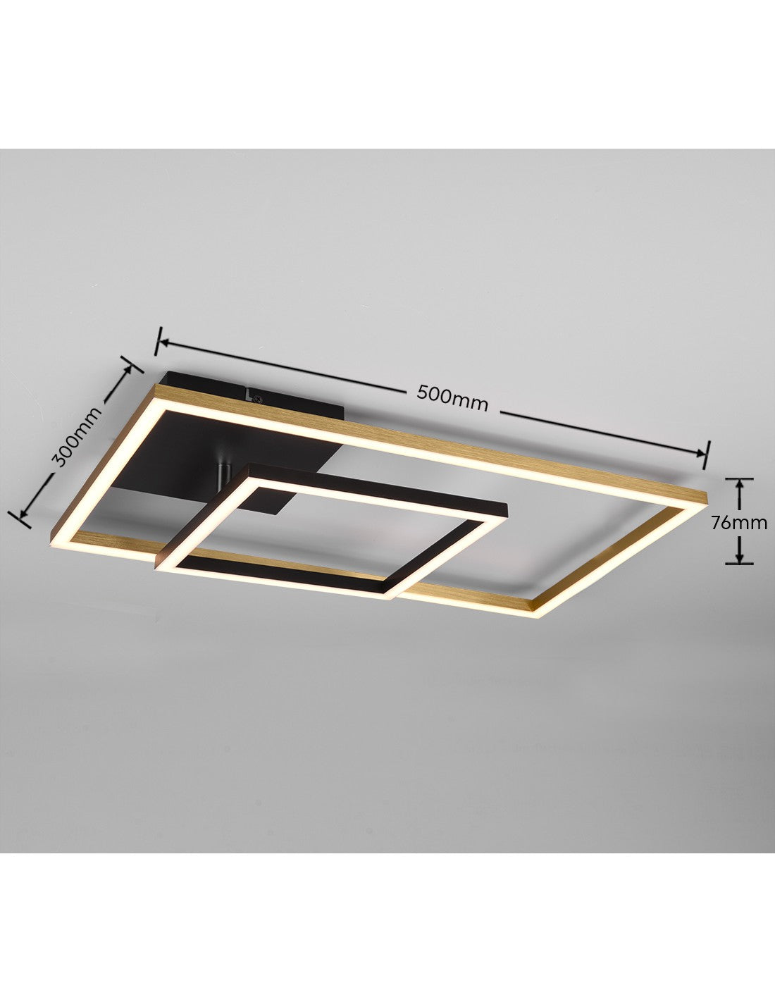 La luz de techo de latón cuadrada ajustable llevó la iluminación del trío de la sartén del atenuador