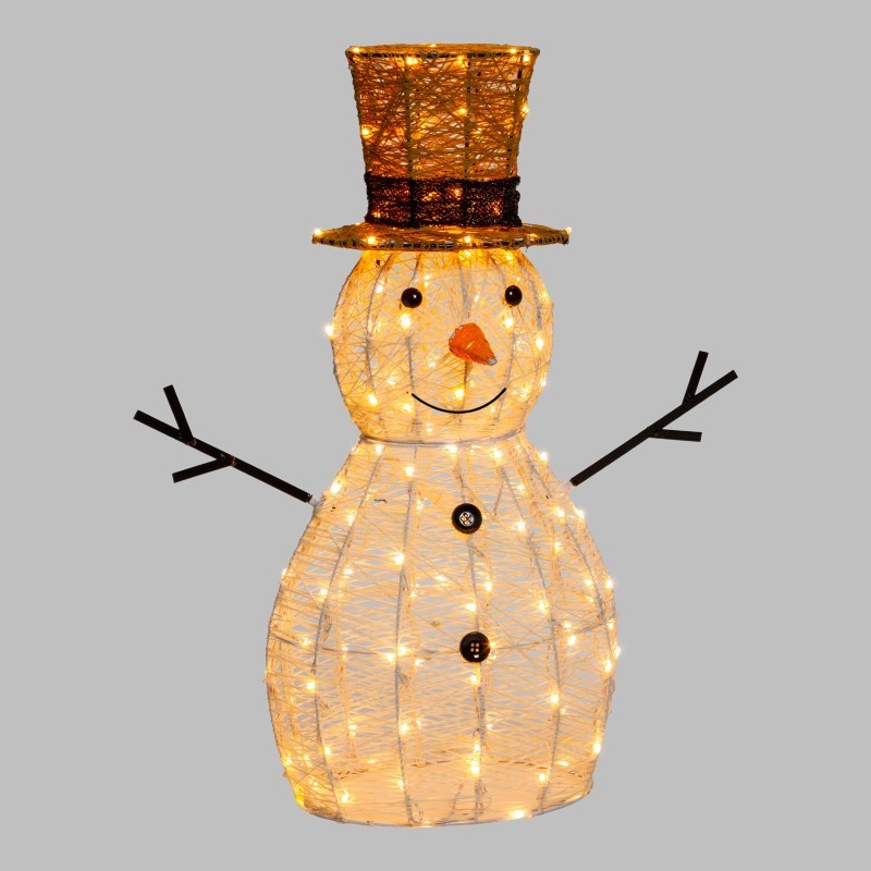 Muñeco de nieve LED 3D Al. 70 cm Serie 160 LED
