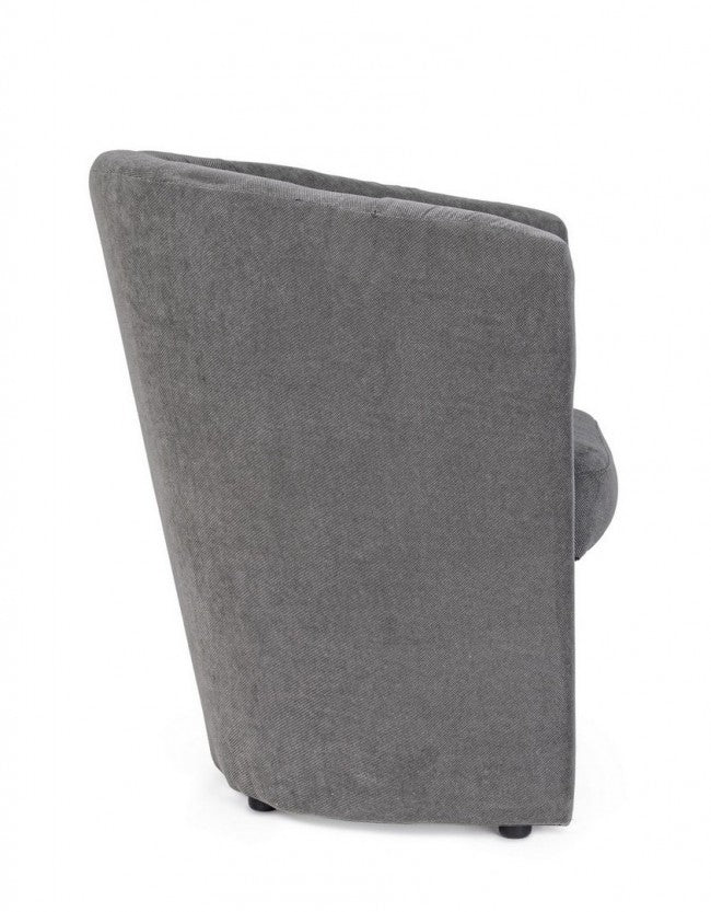 Sillón de madera y tela Antracita BELICE 64,5x63x h76 cm