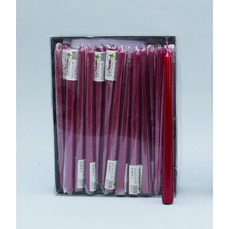 Vela decorativa navideña roja lisa 25 cm uds 1