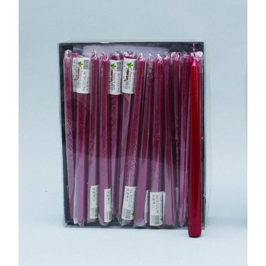 Vela decorativa navideña roja lisa 25 cm uds 1