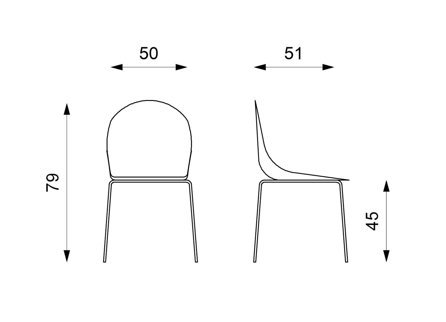 4x Silla de polipropileno verde