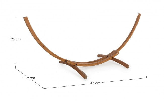 Soporte para hamaca de madera.