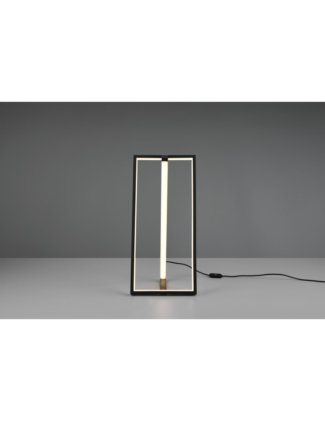 El amortiguador cuadrado moderno del tacto de la lámpara de mesa llevó la iluminación del trío del negro y del oro del borde