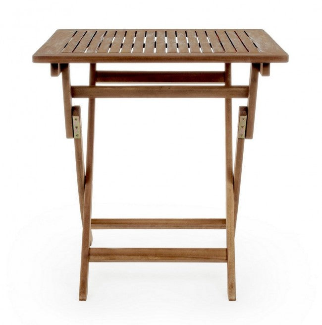 Mesa plegable de exterior Noemi en madera de acacia 70x70x h73 cm