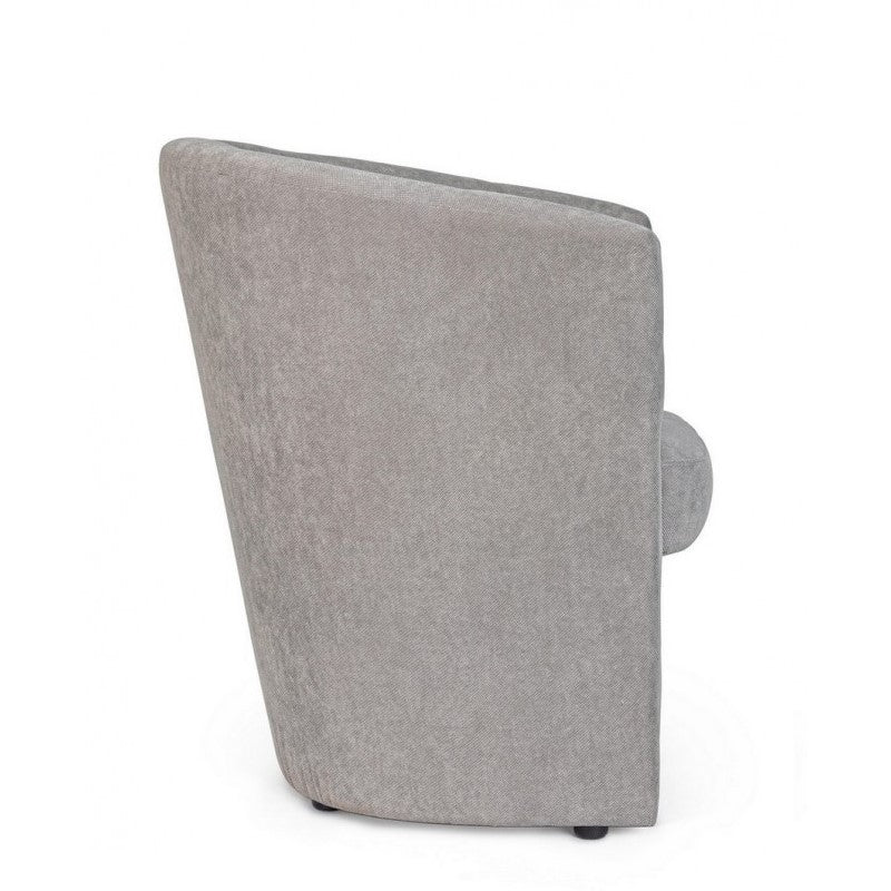Sillón de madera y tela gris claro BELICE 64,5x63x h76 cm