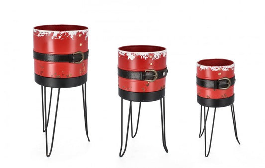 2x Set3 Jarrón Trípode C.Chris Rojo