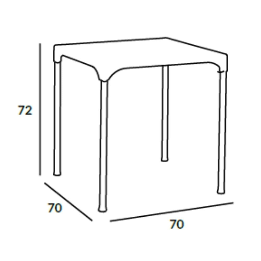 Mesa Prime cuadrada polipropileno blanco 70x70