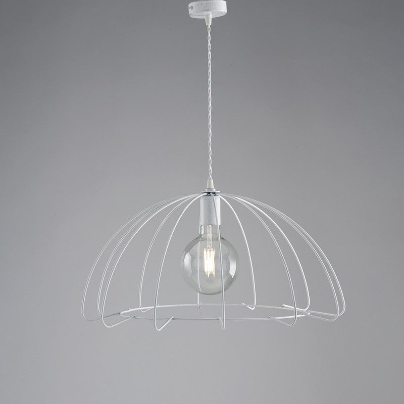 Araña de hierro industrial urbana moderna blanca 55 cm