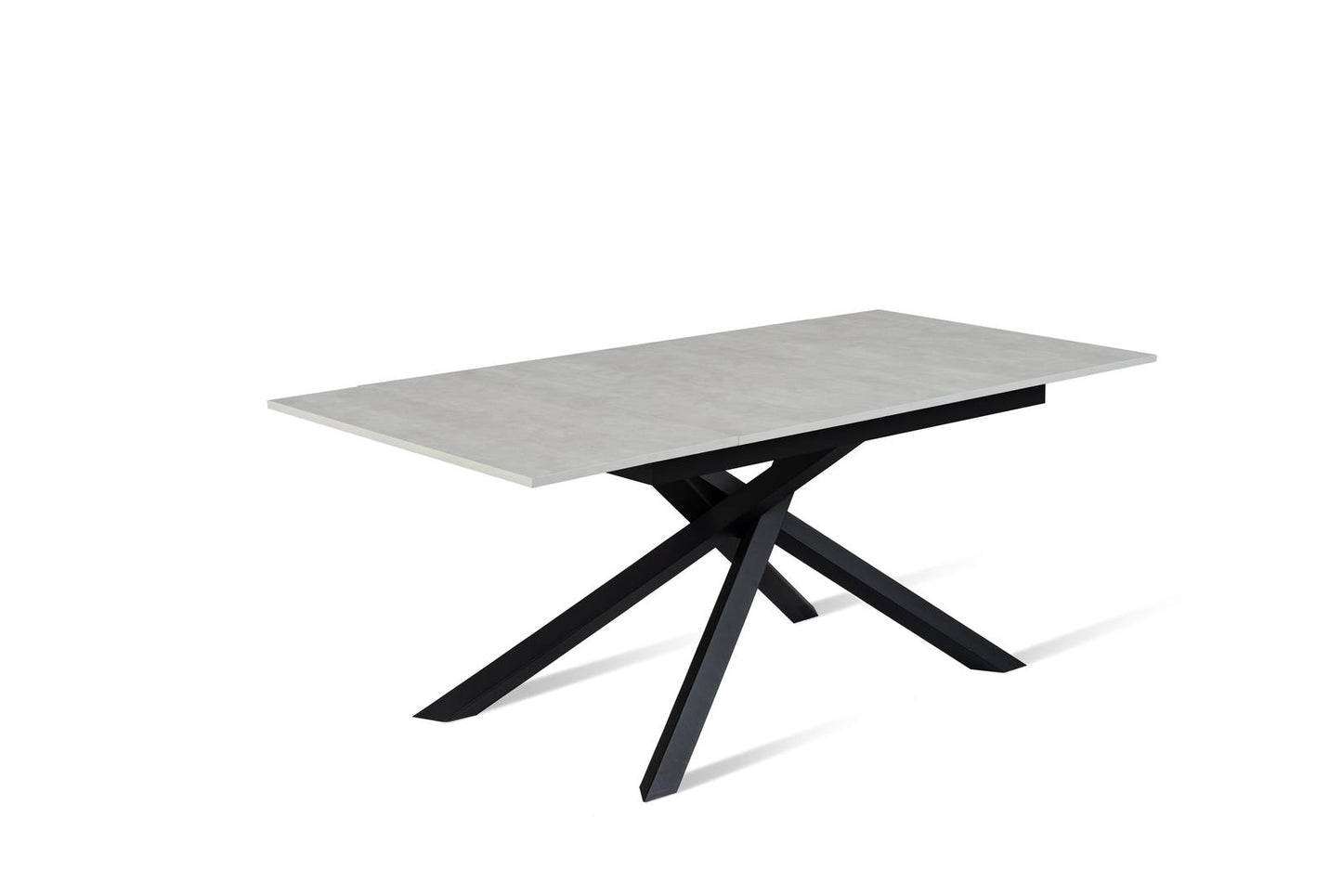 Mesa extensible de hormigón blanco-negro 90 cm x 140-190 cm Alt. 76 cm