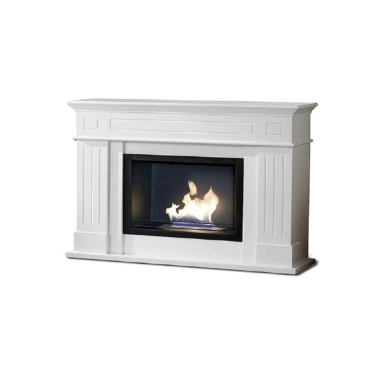 Biochimenea de diseño de suelo de bioetanol blanco 102 x 37 xh 110 cm