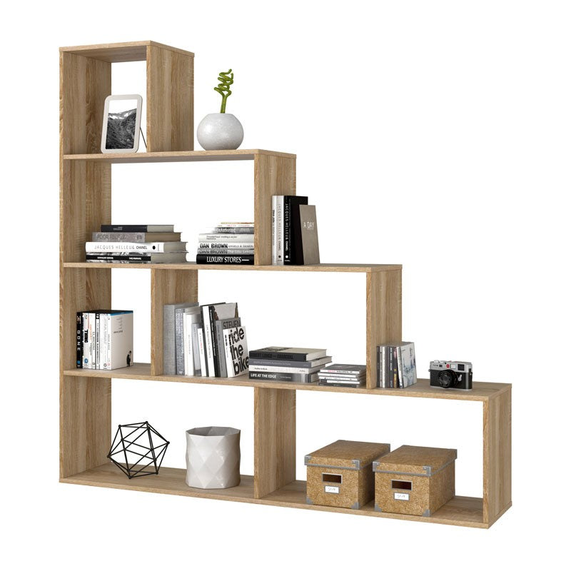 Librería divisoria Cube roble 145 x 29 x 145 h cm