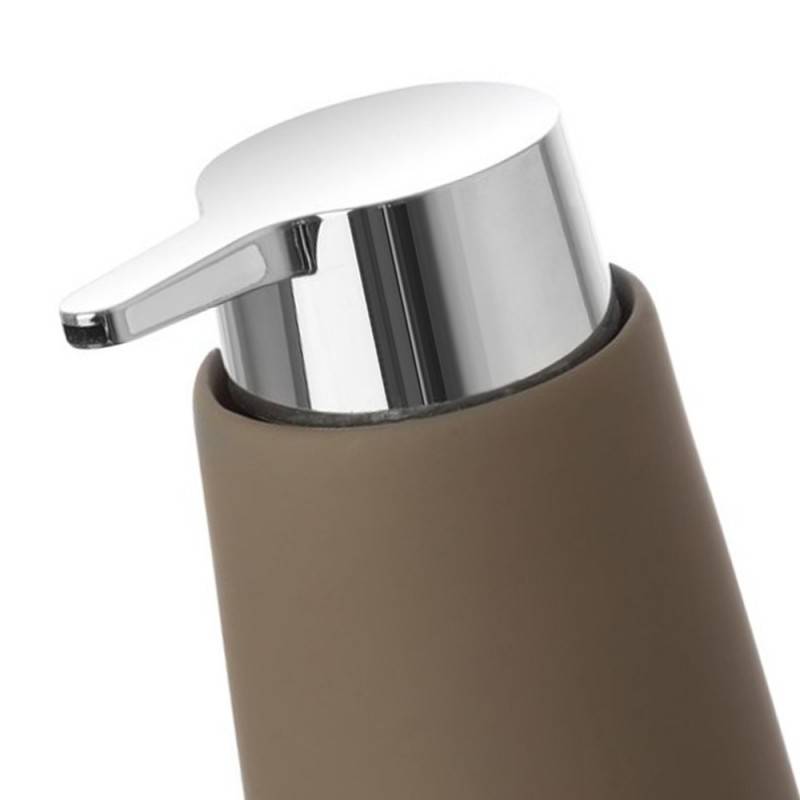 Elegante dispensador de jabón de la serie Sidney en color gris tórtola.