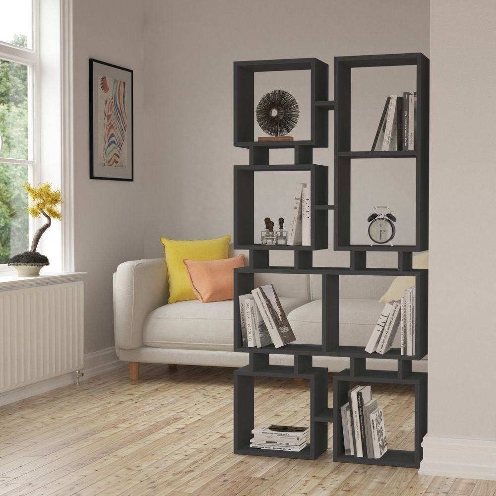 Librería Rail antracita doble cara 79x166,5