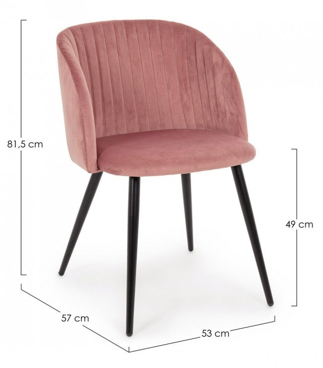 2x Silla Queen de terciopelo rubor