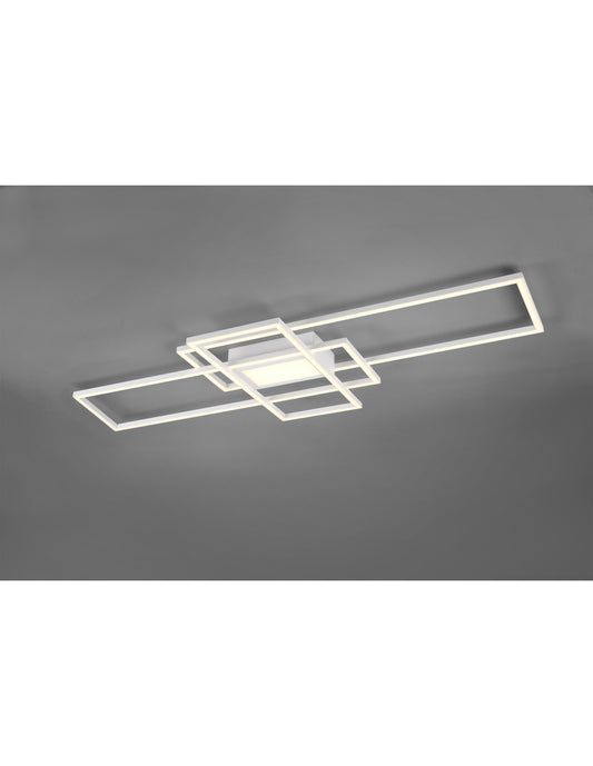 Irvine plafón 3 rectángulos LED 60w blanco L105 cm regulable Trio Lighting