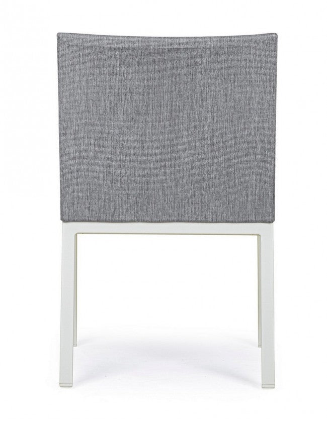 Silla de aluminio con recubrimiento en polvo gris 55x62x82h cm