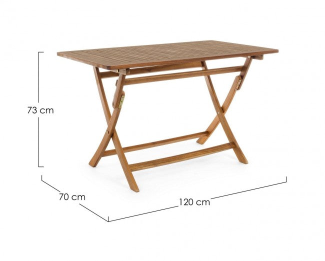 Mesa de jardín plegable rectangular 120x70x h73 cm