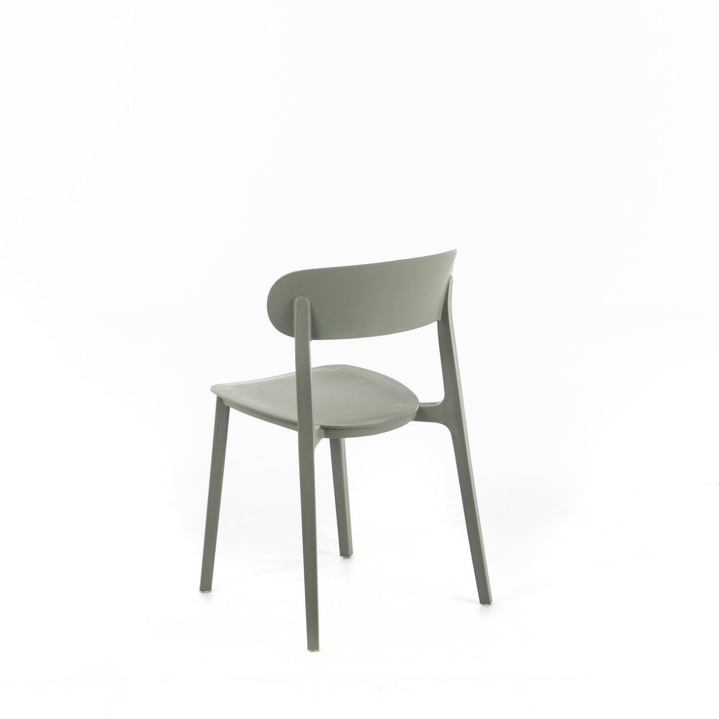 2x Silla de polipropileno gris claro 48x52x77,5h cm