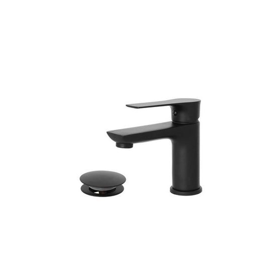 Mezclador de lavabo Serie FLAT de acero negro mate