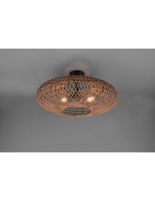 Pantalla para lámpara de techo de fibra natural Hedda Trio Lighting