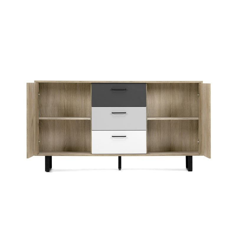 Madia 2 ante 3 cassetti colorati rovere grigio 160x35xh.86 cm EFFEZ