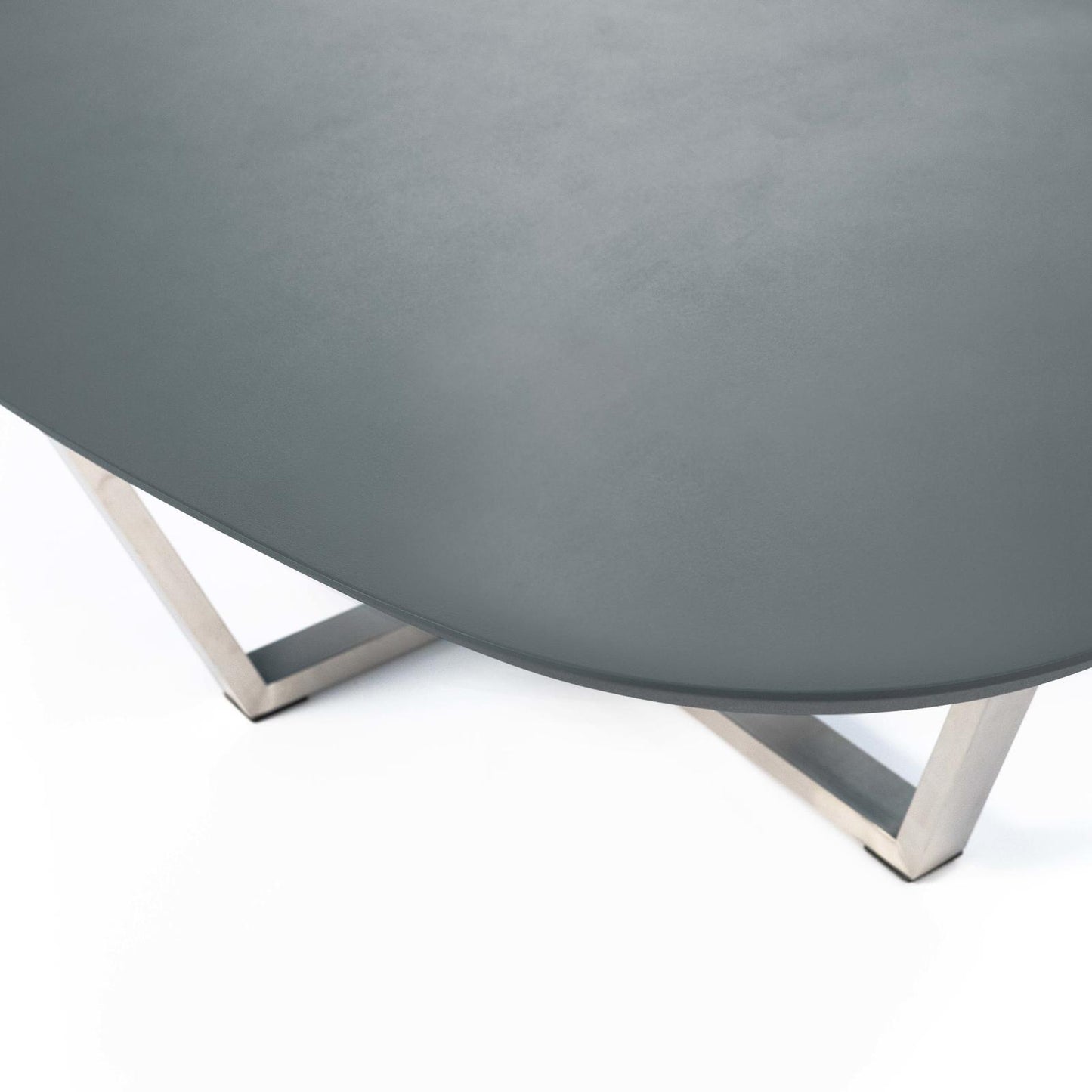 Mesa de centro en MDF gris oscuro y base de metal 140x80x32h cm