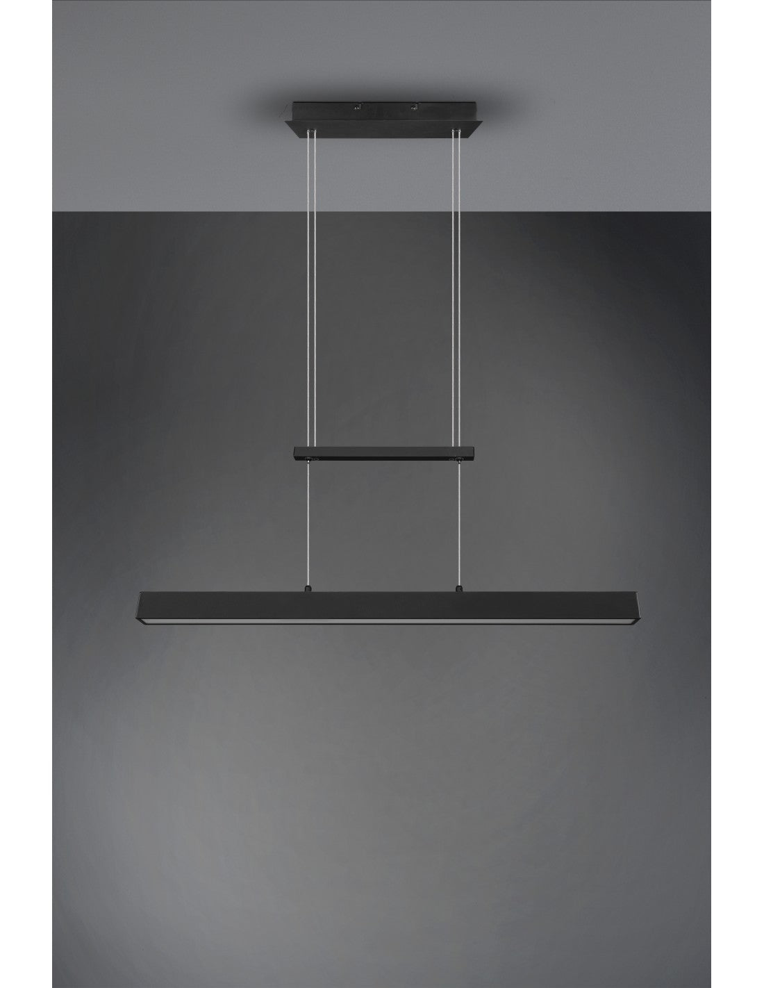Paros Lámpara de suspensión doble regulable negro L90 cm Trio Lighting