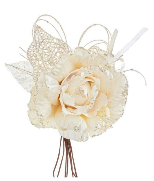 12x Púa Rosa Acebo Marfil