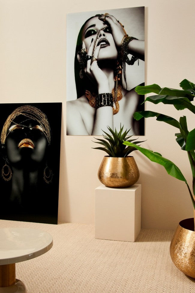 Juego de 3 jarrones dorados Varanasi.