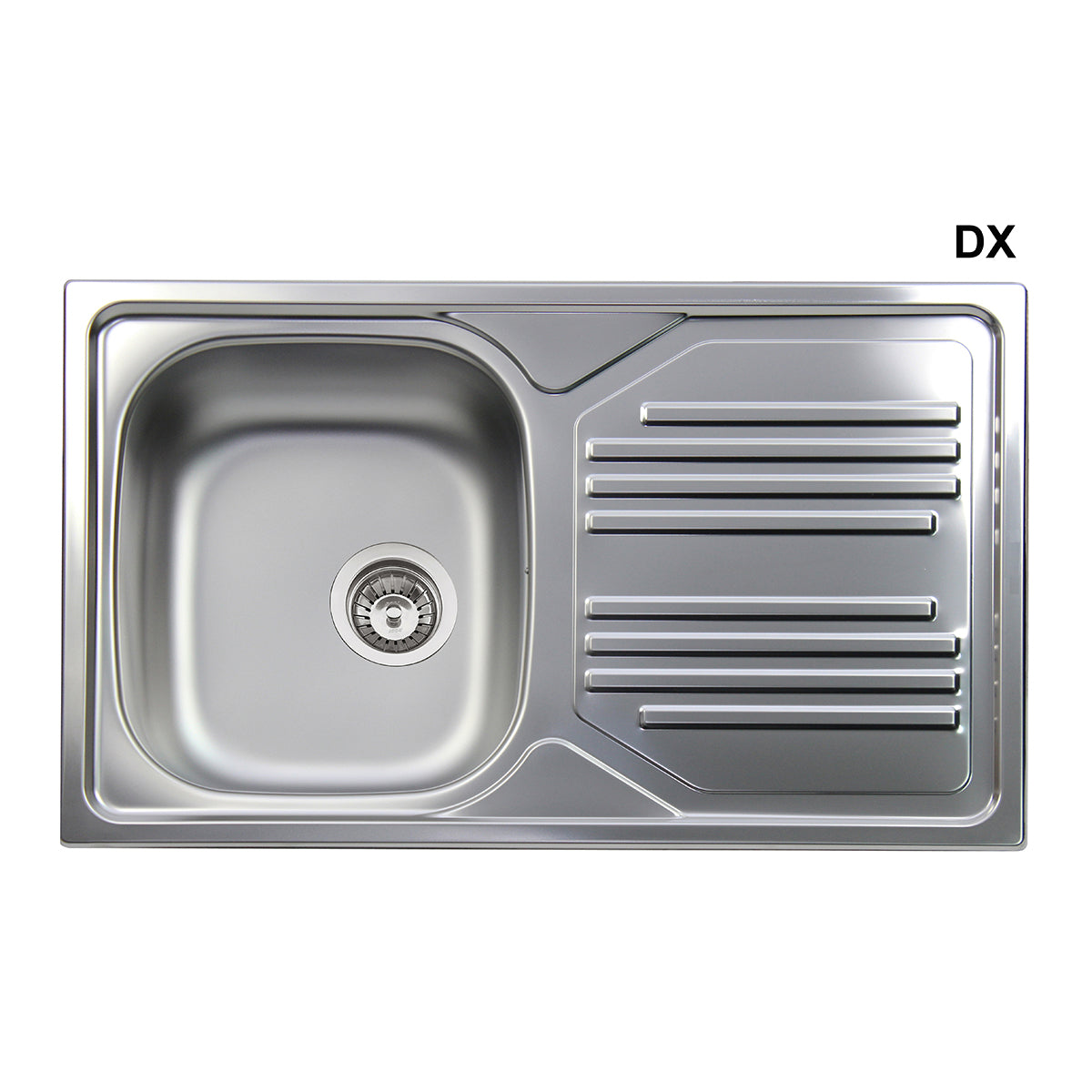 Fregadero encastrable de acero inoxidable, 1 seno, 86 cm, escurridor izquierdo
