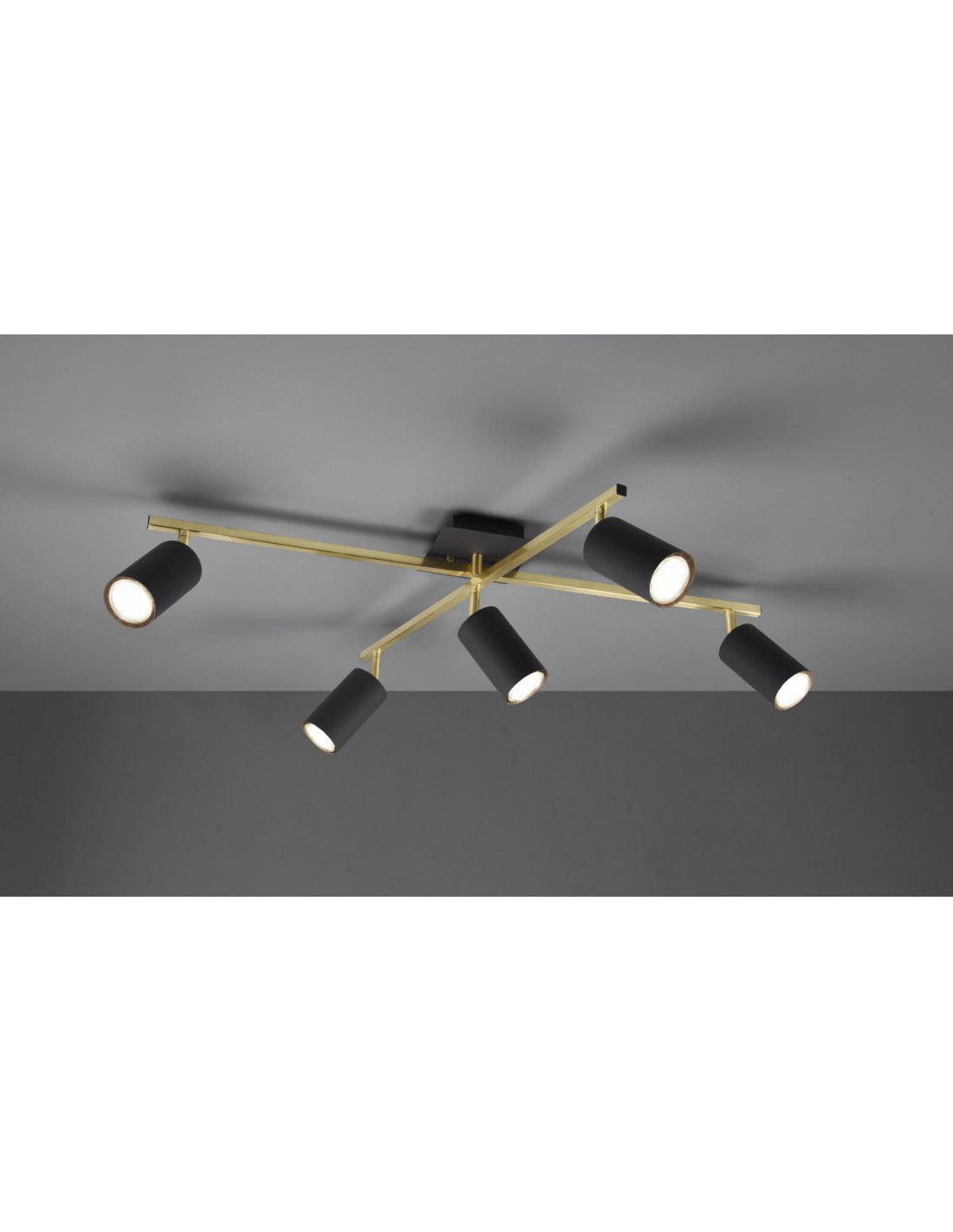 Foco Marley Gold Rods 5 Focos Cilíndricos Negros Regulables Trio Lighting