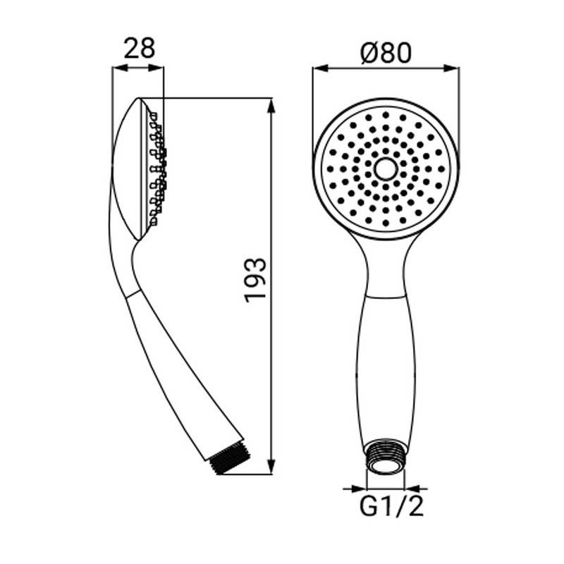 Teleducha Keros cromada con tecnología antical mono jet.
