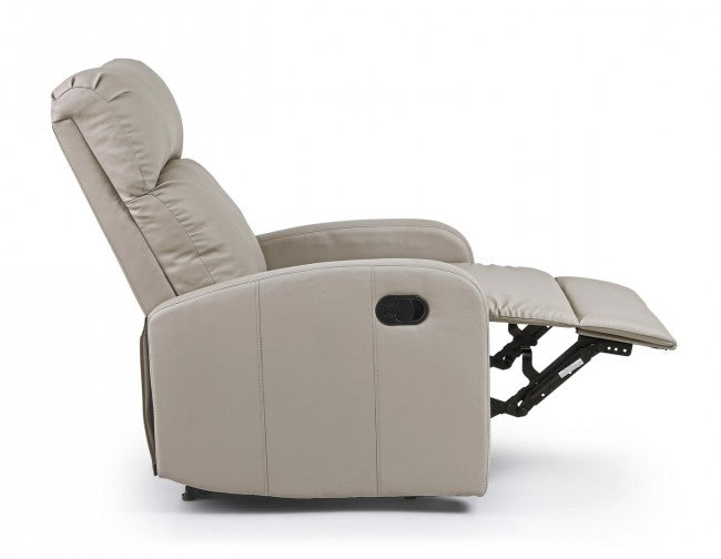 Sillón reclinable manual Iris símil piel gris tórtola