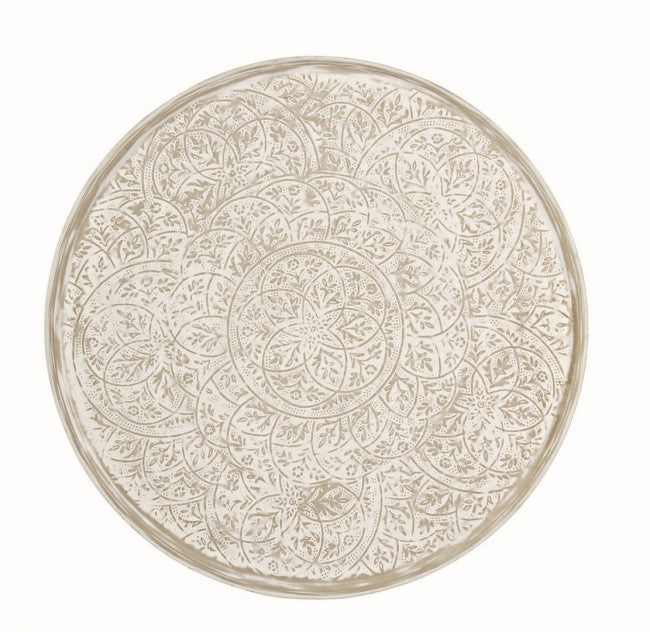 Mesa de centro redonda de metal estilo fusión