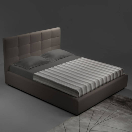 Cama tamaño queen con contenedor Napoli gris paloma