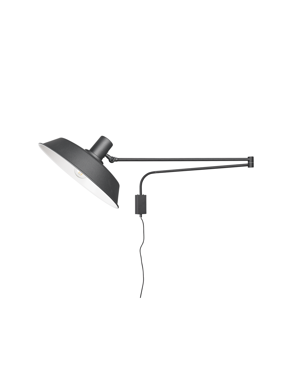 Aplique 1xE27 Bolder Negro Regulable L35 cm Trio Lighting