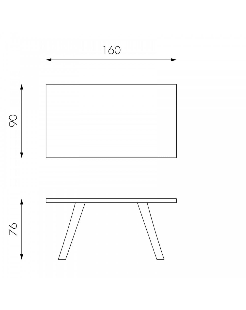 Mesa fija 160 x 76 H cm - Puente