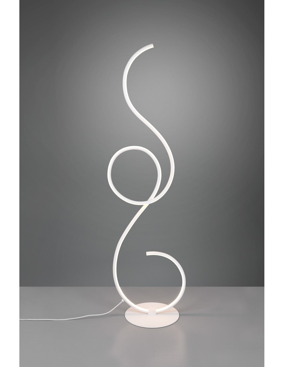 Lámpara de pie blanca moderna para sala de estar con atenuador LED Jive Trio Lighting