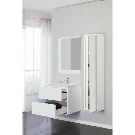 Composición de baño con dos cajones línea Fabula lacado blanco 60x47x h57cm