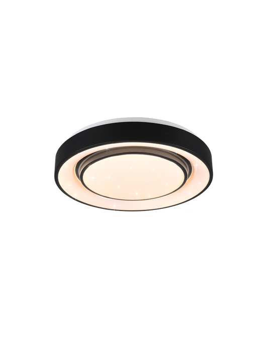 Lámpara de techo Led moderna con atenuador RGB Mona negro Ø38 cm Trio Lighting