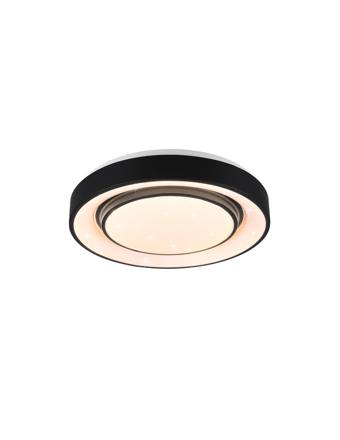 Lámpara de techo Led moderna con atenuador RGB Mona negro Ø38 cm Trio Lighting