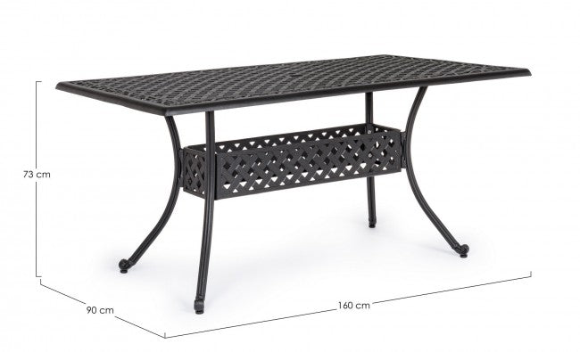 Mesa exterior Ivrea rectangular antracita 90 x 160 cm