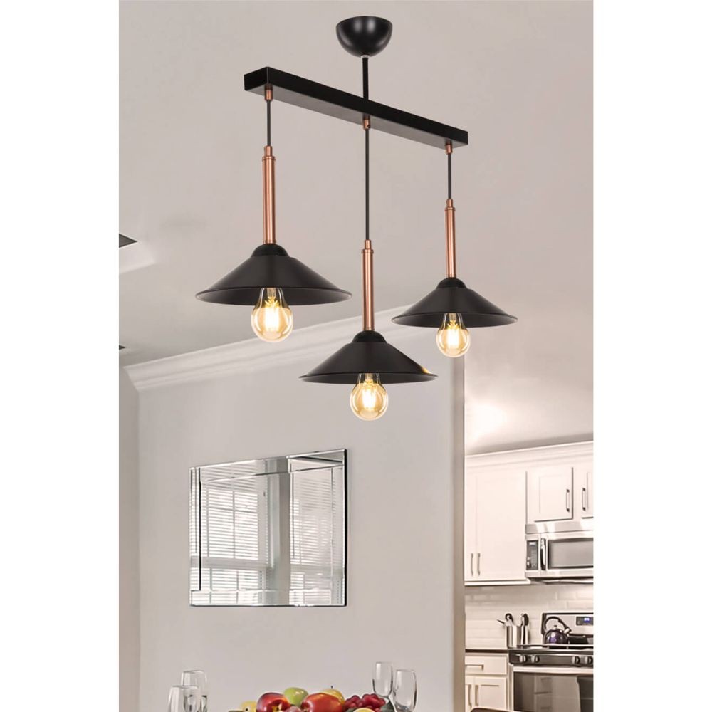 Lampada a sospensione Mandarin MDL4221 con paralumi metallo nero EFFEZ